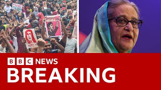 Bangladesh PM resigns and flees country as protesters storm palace  BBC News [upl. by Palma777]