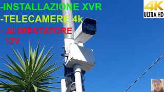 Installazione Telecamere 4K 8 Megapixel  XVR Dahua XVR5116H4KLI3 16 Canali [upl. by Annah]