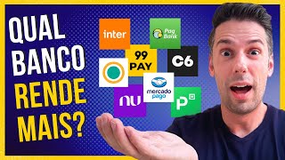 QUAL BANCO DIGITAL RENDE MAIS Qual é mais SEGURO Nubank Inter C6 PagBank 99pay ATUALIZADO [upl. by Devland]