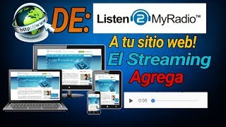 ¿Como agregar el reproductor de listen2myradio a mi sitio web En español [upl. by Yltnerb]