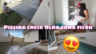 ENCHEMOS A PISCINA 😱😍 MUDANCA NA FACHADA  FAZENDO GRANITINA  RETA FINAL DA OBRA  Dani Mendes [upl. by Huxham]