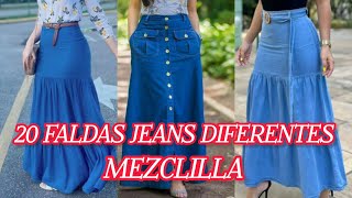 20 ESTILÓ DE FALDAS JEANS O MEZCLILLA [upl. by Suhsoj]