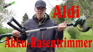 18V AkkuRasentrimmer  Aldi  Gardenline Testbericht [upl. by Bates]