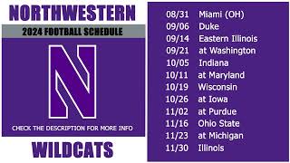 2024 Northwestern Wildcats Football Schedule [upl. by Peedsaj]