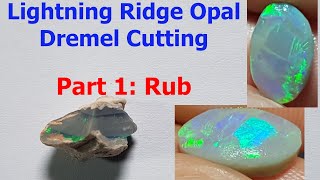 Dremel Cutting Lightning Ridge Opal Jarrad Giles Rough Opal Part 1 Rubbing [upl. by Lledrev861]