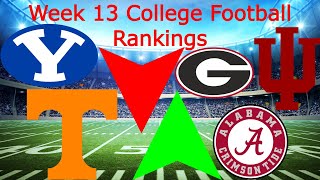 My Week 13 College Football Rankings  Updated Playoff Predictions [upl. by Llehctim]