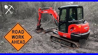 Mini Excavator Building A Dirt Access Road [upl. by Yelraf]