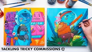 How I make Commissions  Acrylic Painting Full Process [upl. by Ajar]