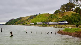 CalP Foam  Trains at Eckley Pier  Ft AMTK 164 Siemens Venture Cab Car Delivery Train [upl. by Eenahpets]