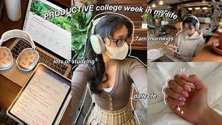 STUDY VLOG  productive uni WEEK in my life ☀️ 7am morning routine lots of studying amp first midterm [upl. by Bibah910]