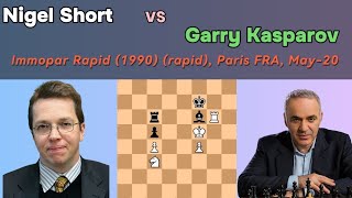 Nigel Short vs Garry Kasparov  Immopar Rapid 1990 rapid Paris FRA May20 [upl. by Annaerda]