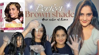 Loreal Excellence Hair Colour Review  Perfect Brown Shade  Hair colour at home [upl. by Ajet981]