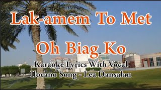 Lakamem To Met Oh Biag Ko Karaoke  Lea Dansalan  With Vocal  Ilocano Song  HD [upl. by Yerffoeg285]