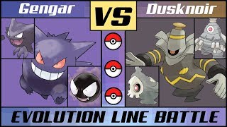 GENGAR vs DUSKNOIR  Evolution Line Battle Pokémon SunMoon [upl. by Ysied84]