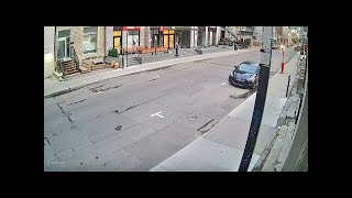 Surveillance footage of Crescent St shooting [upl. by Nevur]