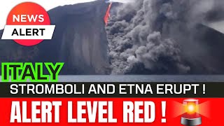 Concern about major eruption  Both Volcanoes erupt at the same time  Italy Stromboli Etna [upl. by Eanram279]