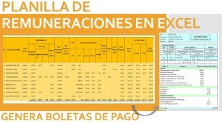 Planilla de remuneraciones y boletas de pago en Excel [upl. by Bullough]