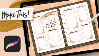 Weekly Planner Design in Procreate  ADVANCED PROCREATE TUTORIAL [upl. by Atrahc]