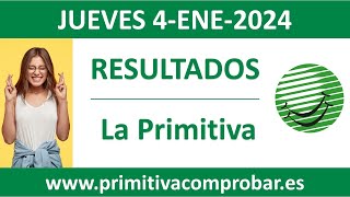 Resultado del sorteo La Primitiva del jueves 4 de enero de 2024 [upl. by Ahsirtak]