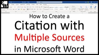 How to Create a Citation with Multiple Sources in Microsoft Word [upl. by Anelec]