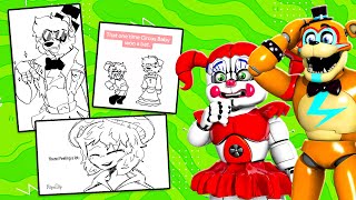 Circus Baby and Glamrock Freddy FAN ANIMATIONS REACT [upl. by Rockwell]