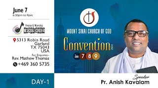 MOUNT SINAI CHURCH OF GOD  CONVENTION 2024  PASTOR ANISH KAVALAM  MALAYALAM CHRISTIAN MESSAGE [upl. by Etnud]