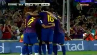 Barcelona vs Villareal Liga BBVA 2011 [upl. by Neenej]