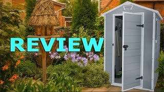 Review Keter Manor Large 4 x 6 ft Resin Outdoor Backyard Garden Storage Shed 2019 [upl. by Christis]