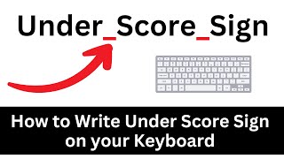 How to Write Under score sign on your keyboard [upl. by Philbin]