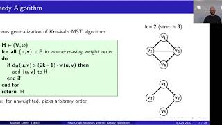 New Graph Spanners and the Greedy Algorithm Michael Dinitz [upl. by Labors]