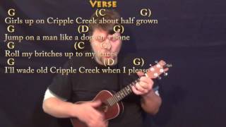 Cripple Creek  Ukulele Cover Lesson in G with ChordsLyrics [upl. by Einaled]