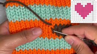 How To Do A Duplicate Stitch On Knit Step By Step  Tutorial [upl. by Metzger294]