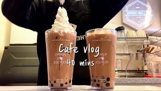 Sub🤎🍨카페브이로그 40분 모아보기🍨🤎 cafe vlog  카페 브이로그  The liter  asmr [upl. by Kenn]