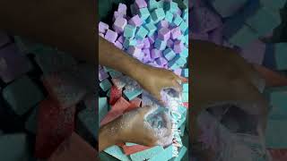 ASMR  Dyed Cubes  Granola Bars  Satisfying  Crush dyechalk dyedchalk dyedgymchalk dye [upl. by Novit753]