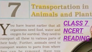 TRANSPORTATION IN PLANTS AND ANIMALS  CLASS 7  NCERT READING  PART 2  science ncert chapter [upl. by Cormier]