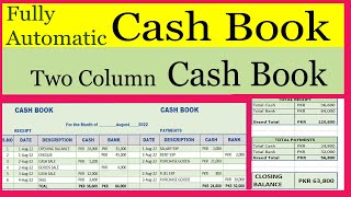 Cash Book in Excel Hindi Double Column Cash Book  learning Center [upl. by Fagin]