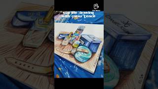 Still life drawing with colour pencil lyrics music art [upl. by Ahsiekyt]