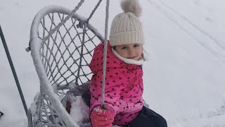 Alyssa and Mia have fun sledding [upl. by Howlyn]