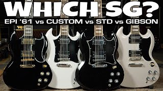 Which SG  Epiphone 1961 Les Paul SG vs SG Custom vs SG Standard vs Gibson SG Standard [upl. by Assenay]