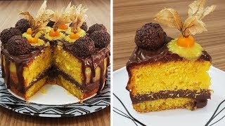 BOLO DE LARANJA COM BABA DE MOÇA E BRIGADEIRO SUPER REFRESCANTE  RECEITA [upl. by Salvidor894]