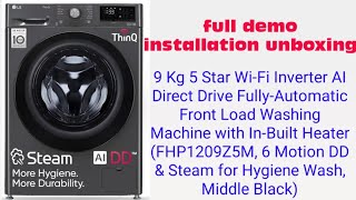 LG Front Load Washing Machine AI Direct Drive FHV1409Z4M Full Review Demo Installation [upl. by Maximilien]