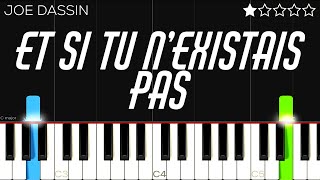 Joe Dassin  Et Si Tu NExistais Pas  EASY Piano Tutorial [upl. by Avid940]