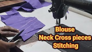 Blouse Neck Cross Piece Stitching blousestitching stitching blousedesignstitching [upl. by Dory765]