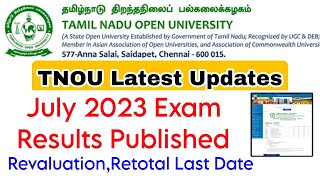 Tamilnadu Open University July 2023 Exam Results Published For All👍 [upl. by Faxan]