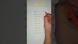 999 Table Trick  shorts youtubeshorts maths [upl. by Tremann]