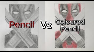 Pencil Vs Coloured pencil  Deadpool [upl. by Gaynor]