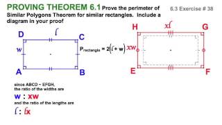 63 Proving Perimeter of Similar Polygons Theorem for Rectangles [upl. by Monreal]