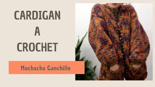 CARDIGA a CROCHET 🍁 Paso a Paso  ABRIGO muy FACIL  PARA PRINCIPIANTES [upl. by Alue]