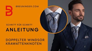 Krawatte binden Doppelter Windsor Krawattenknoten für Anfänger POV [upl. by Nennerb]