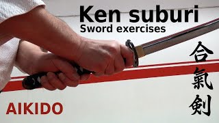 Aikido KEN SUBURI basic solo sword exercises by Stefan Stenudd [upl. by Ettenot]